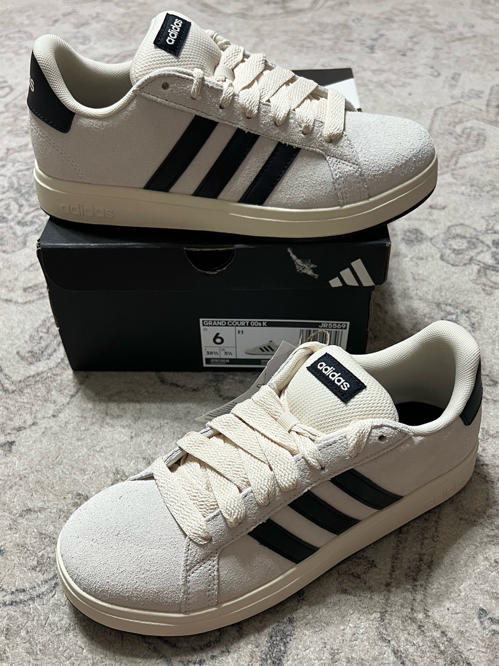 Adidas Grand Court 00s kids' sneakers Wonder White/ Core Black /Cloud White
